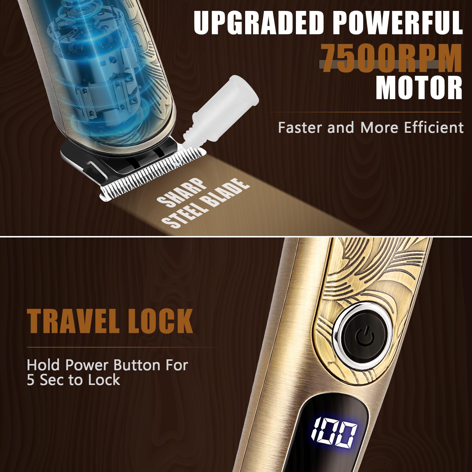 Old World Hub Ufree waterproof beard trimmer for men, cordless electric razor for face, nose, body, and mustache grooming.
