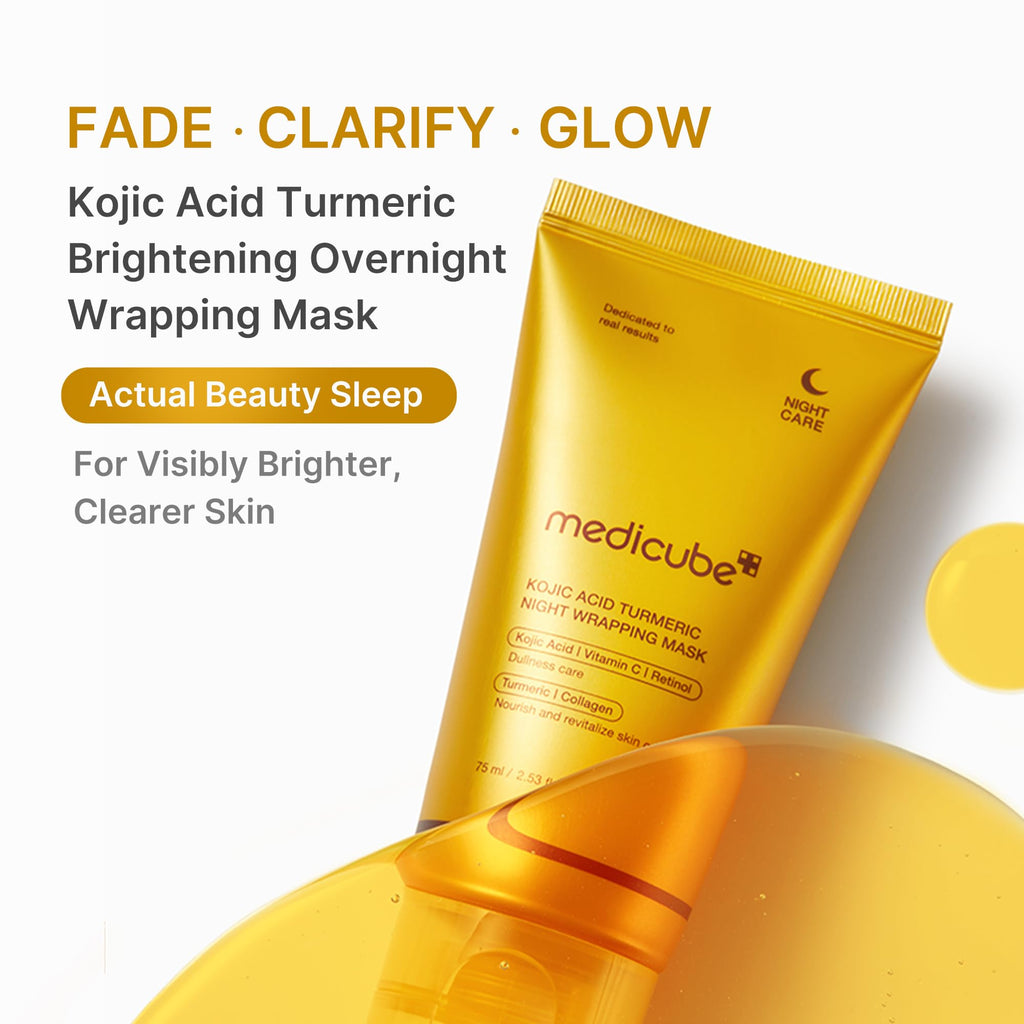 Old World Hub Medicube Collagen Wrapping Mask for face, showing the peel-off mask applied on skin for hydration and elasticity.