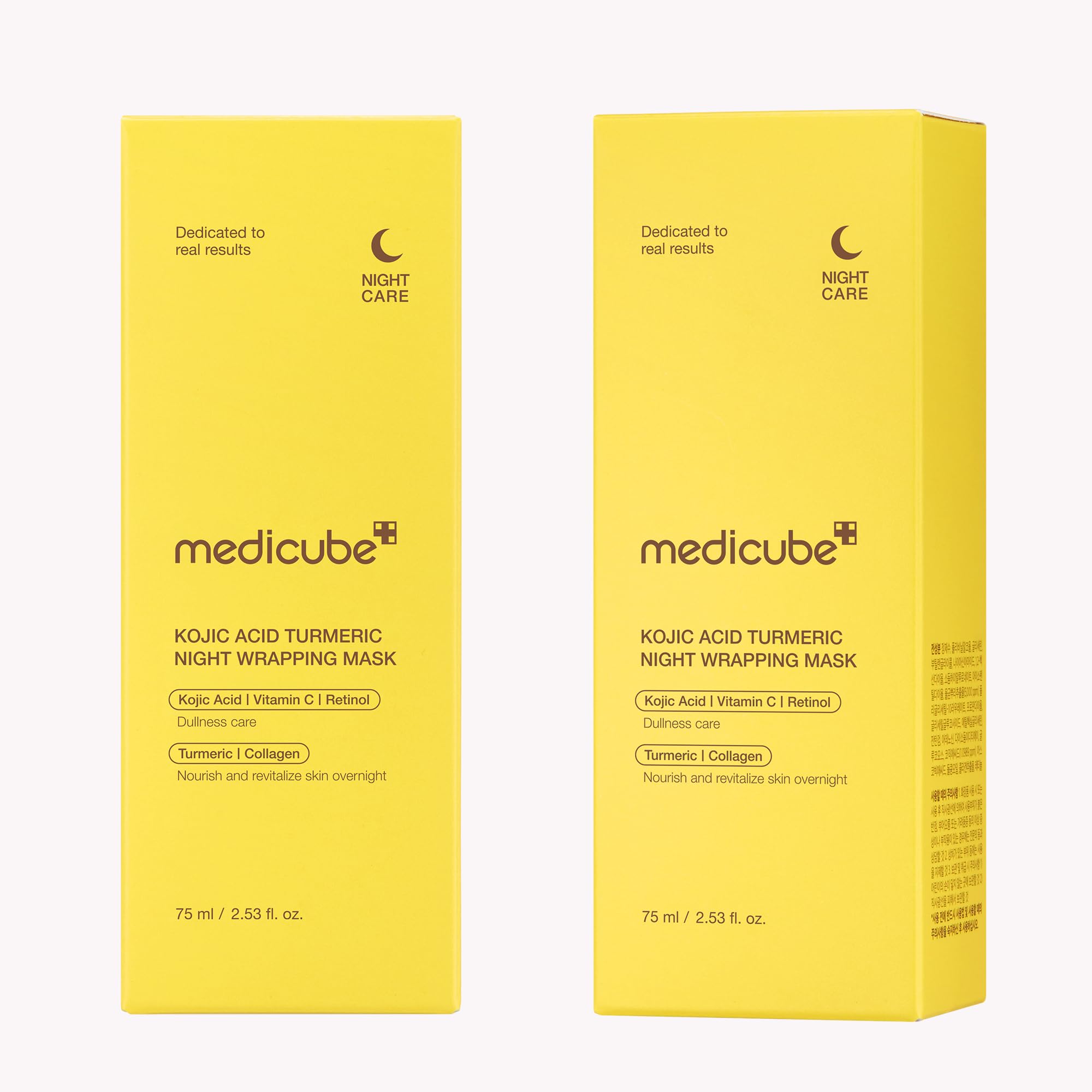 Medikube Wrapping Mask Collagen overnight peel-off facial mask showing the product container with a smooth, glossy surface and hydration benefits.