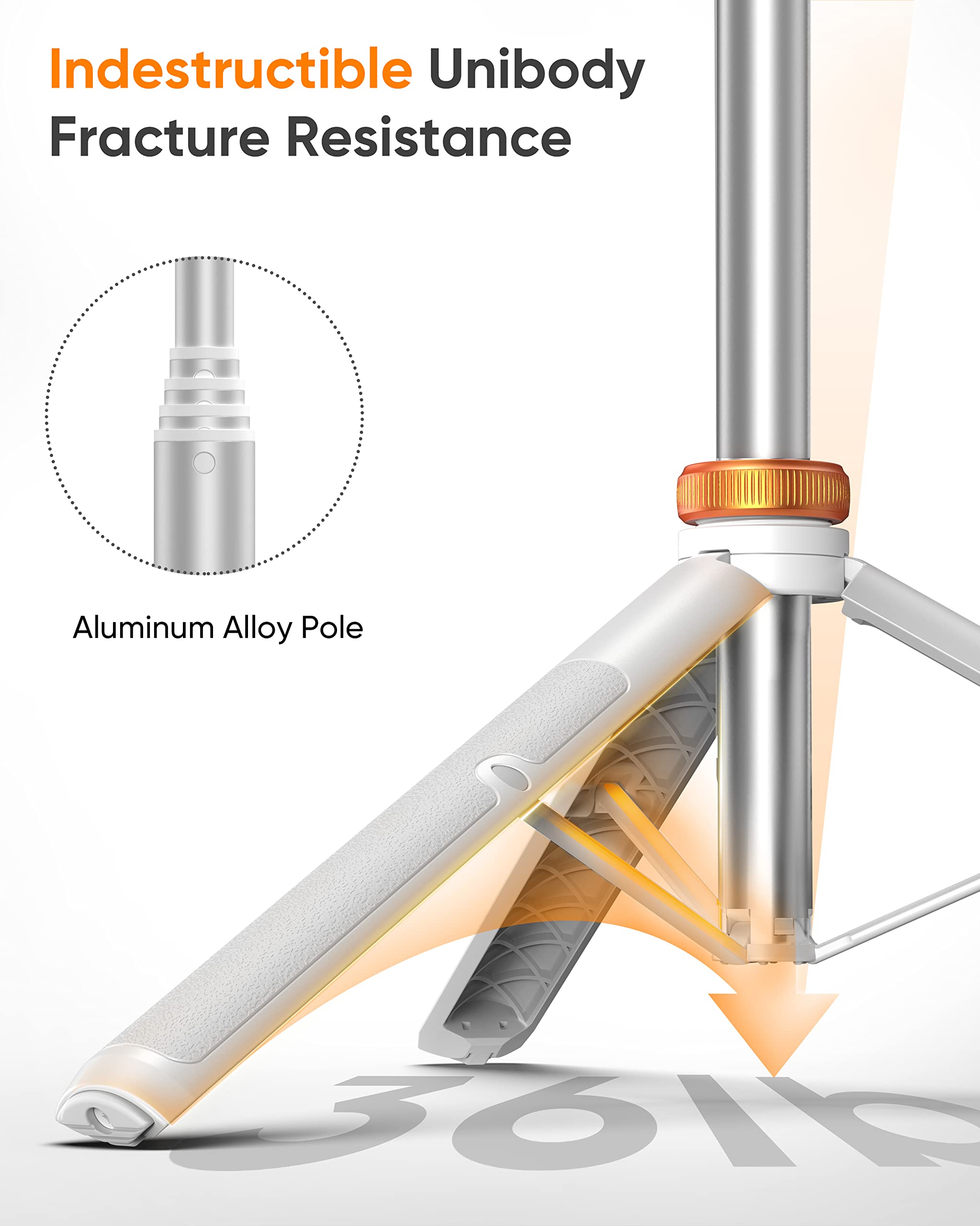 EUCO 62-inch phone tripod for iPhone and Android, extendable stand with remote, sturdy holder for selfies and videos.