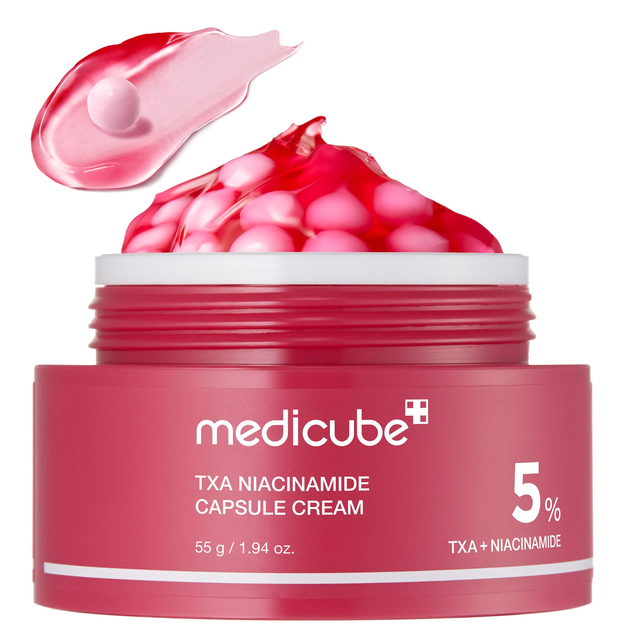 Old World Hub Medicube Capsule Cream with Deep Vitamin C in golden liposome capsules, hydrating glow gel for radiant, firm skin.