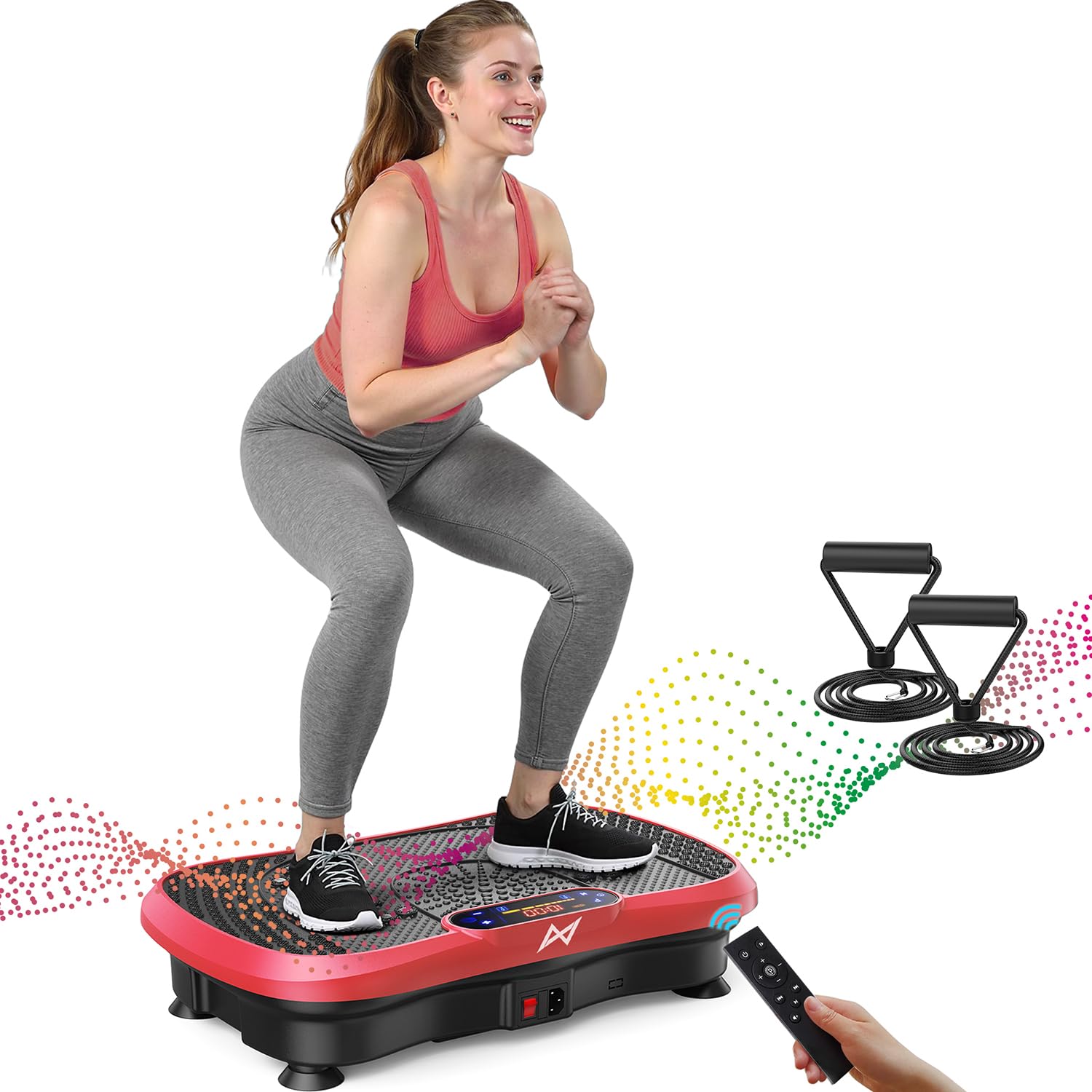Old World Hub AXV Vibration Plate Fitness Machine with shaking platform for full-body workouts, weight loss, and fat burning.