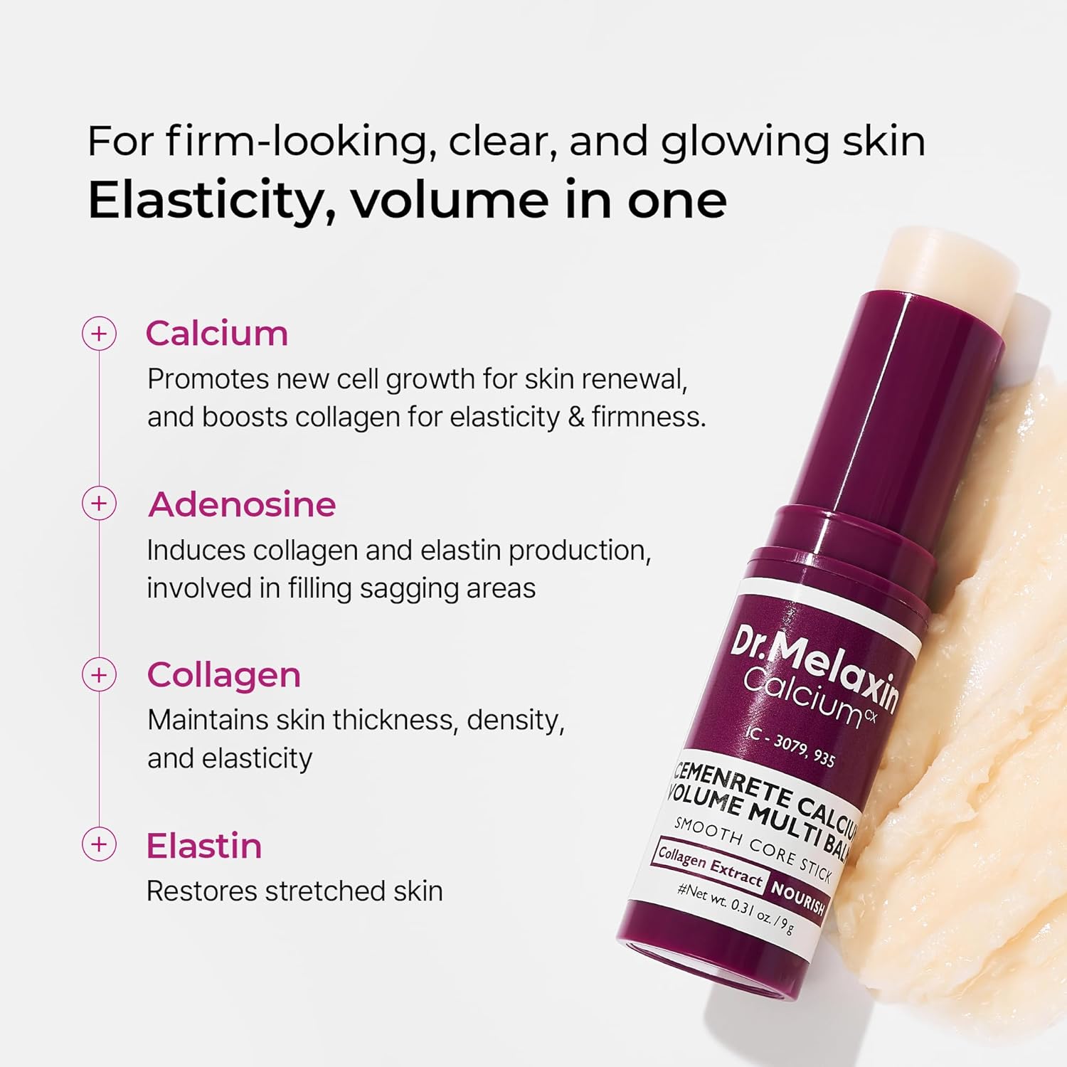 Old World Hub Dr.Melaxin Cemenrete Calcium Multi Balm 9g, Korean skincare face and eye treatment with collagen and wrinkle care.