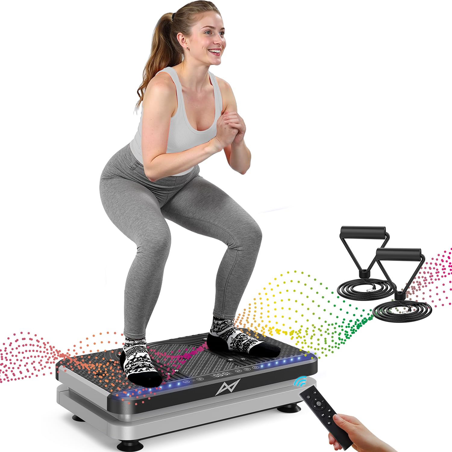 Old World Hub AXV vibration plate fitness machine for full-body workouts, shaking platform for weight loss and muscle toning.