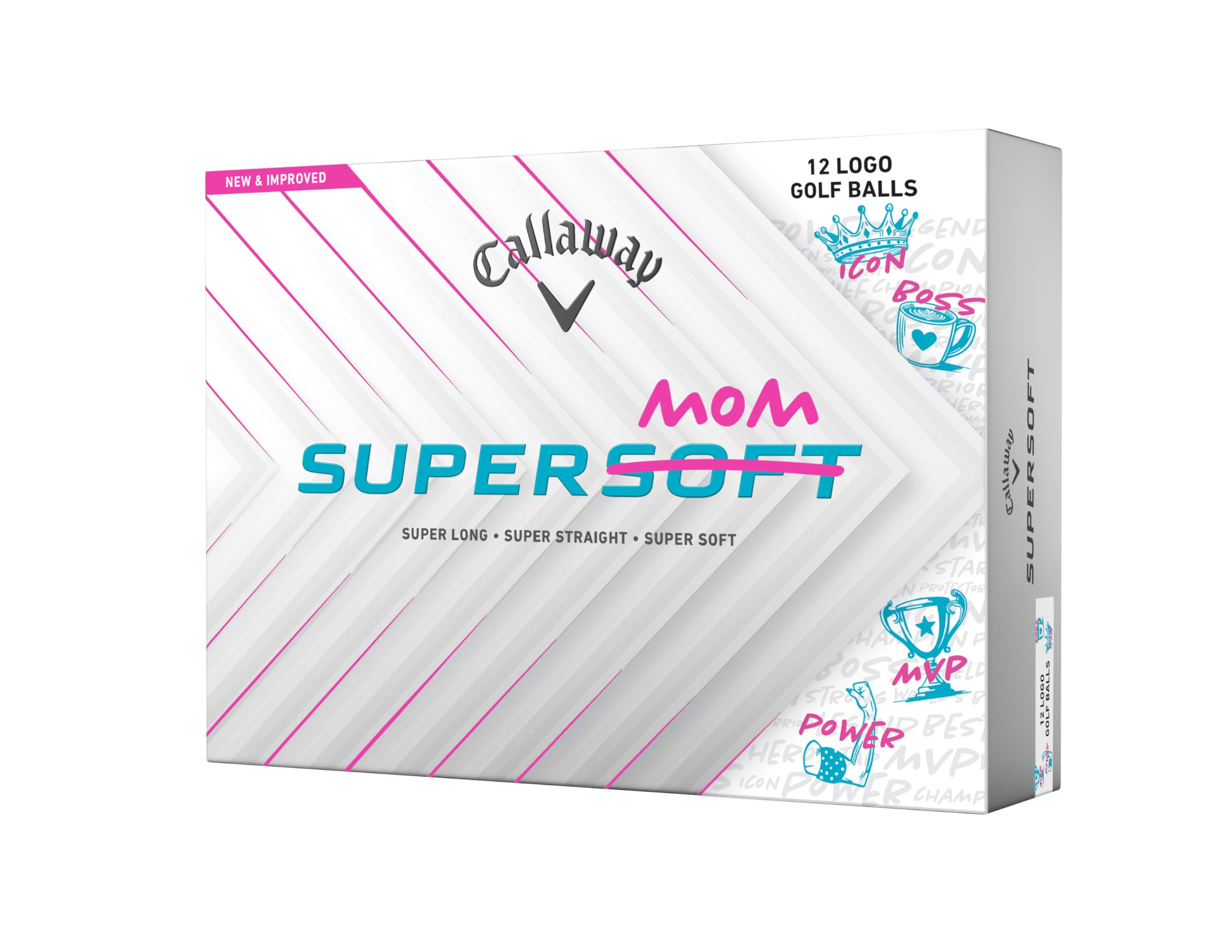 Callaway Supersoft Golf Balls from 2025 with bright yellow packaging, featuring the Callaway logo and soft golf ball design.