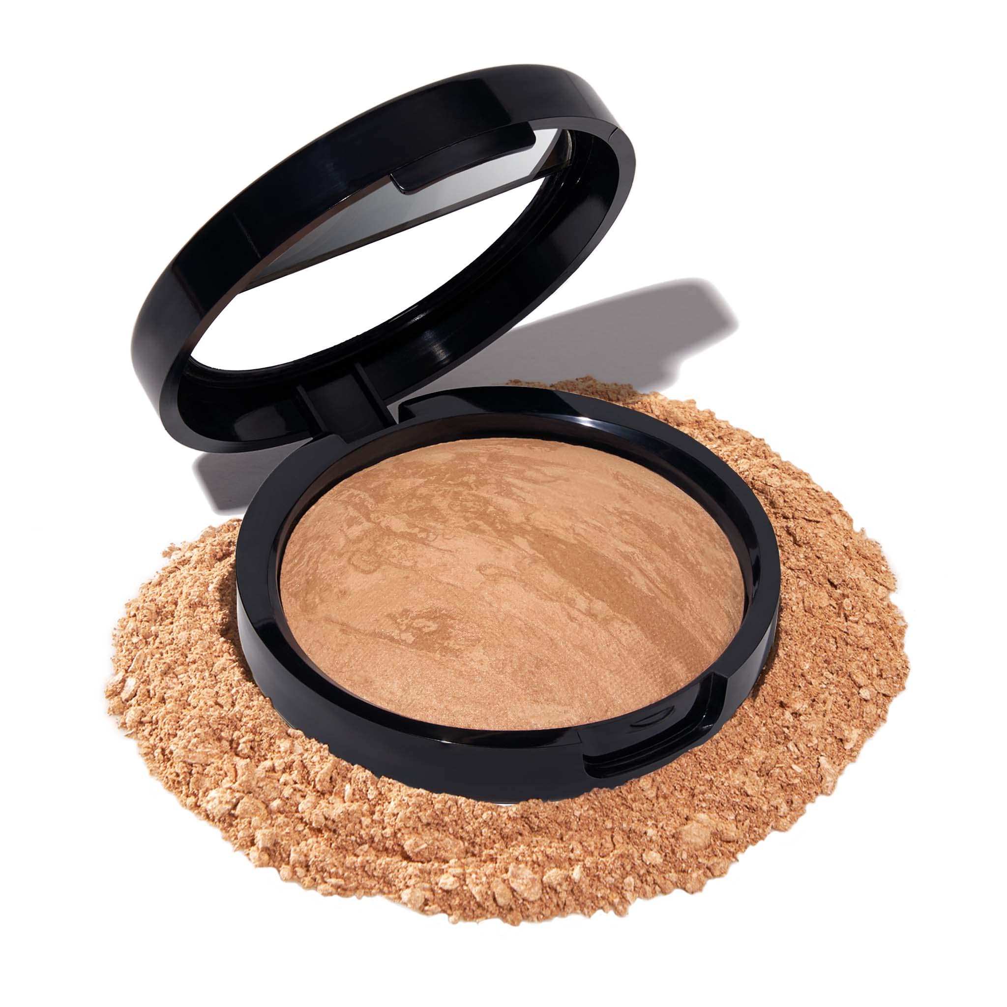 LAURA GELLER NEW YORK baked Balance-n-Brighten color correcting powder foundation in medium, light to medium coverage, demi-matte finish