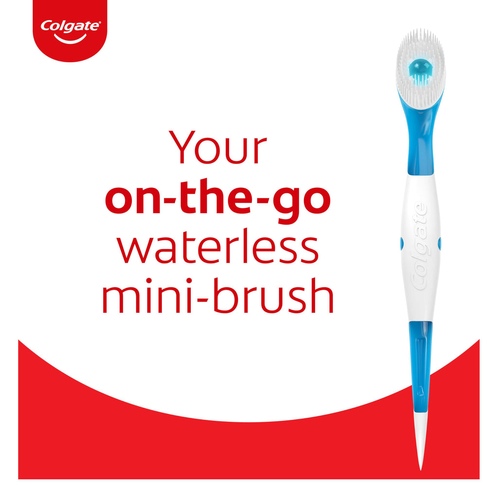 Set of four packs of Colgate Max Fresh Wisp disposable mini travel toothbrushes with peppermint flavor, 24 count each.