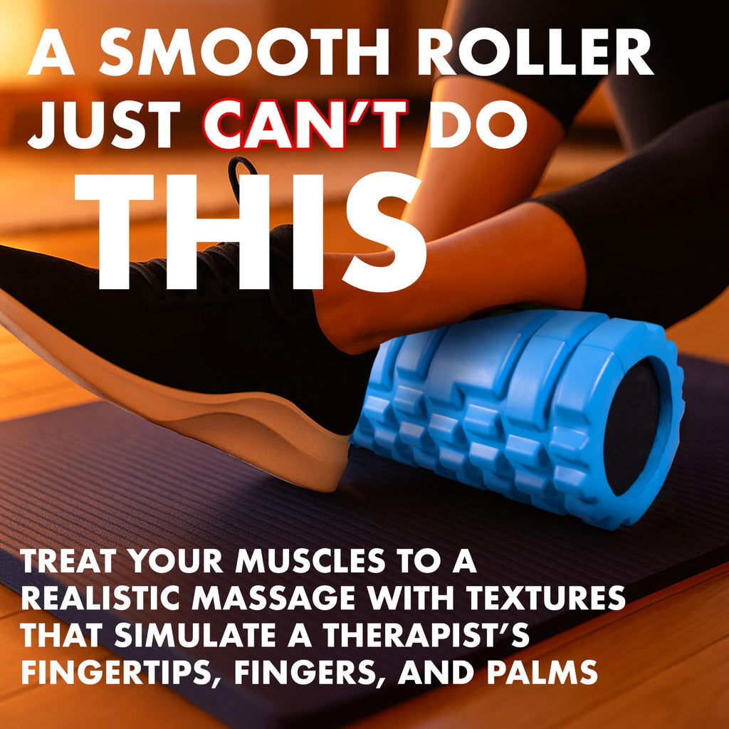 Old World Hub 321 Strong Foam Roller in medium density for muscle massage and trigger point release, shown with textured surface.