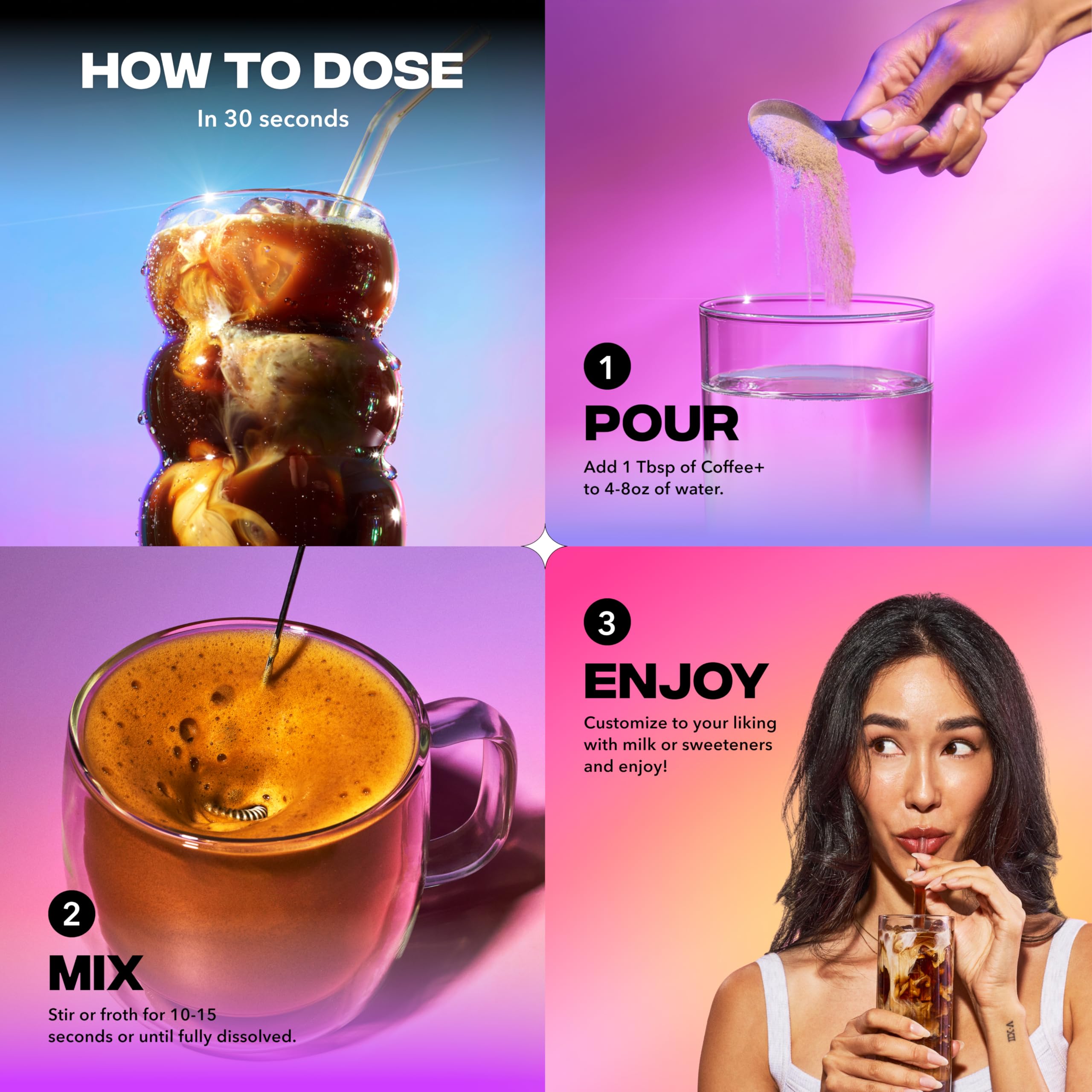 Old World Hub Everyday Dose adaptogenic mushroom coffee with grass-fed collagen, Chaga, Lion’s Mane, and L-Theanine in a prepared brew.