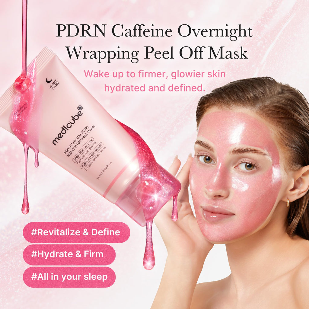 Medipube Wrapping Mask Collagen overnight peel-off facial mask with hydrolyzed collagen for hydration, elasticity, and glowing skin.