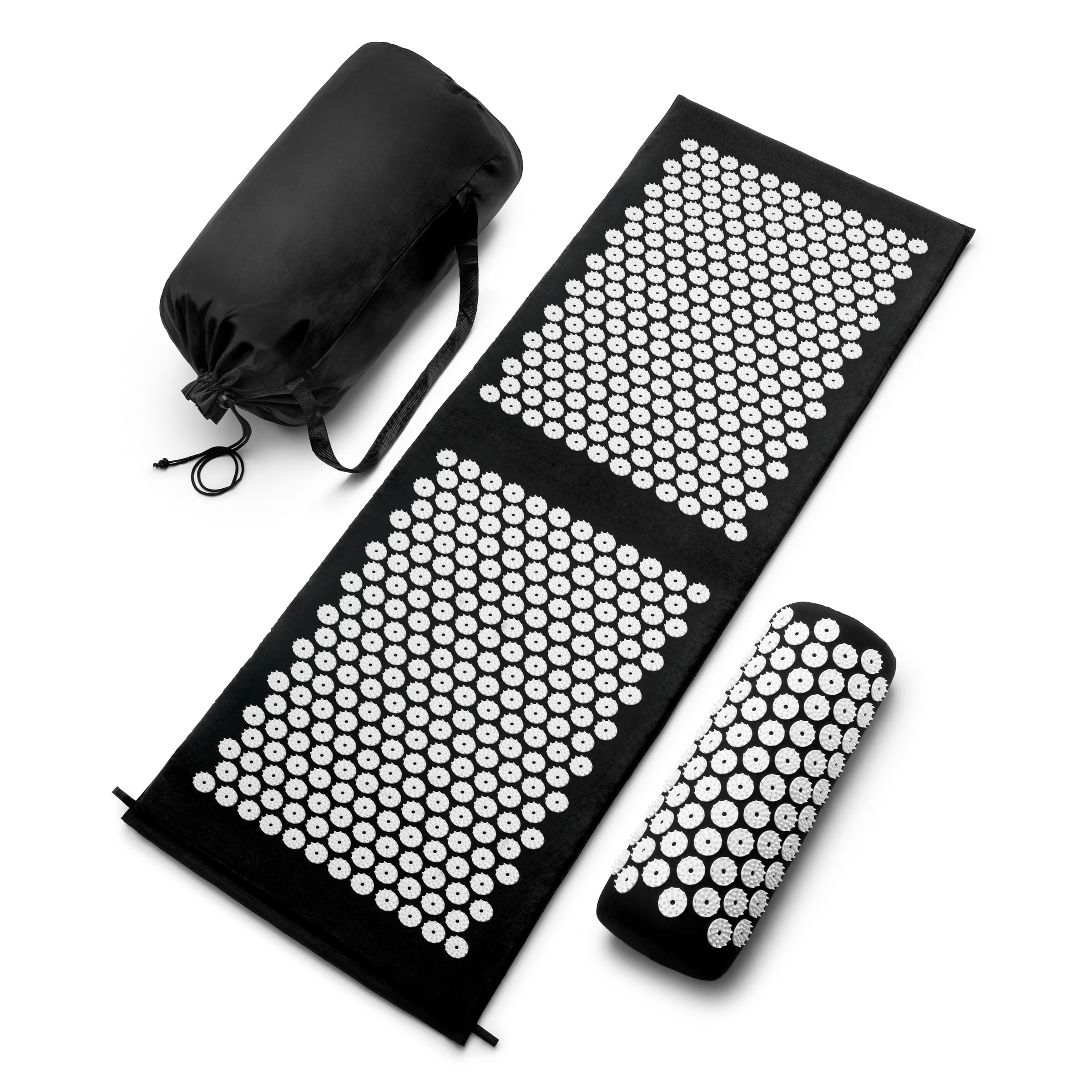 Green Sivan acupressure mat and pillow set for back and neck pain relief, helping reduce stress and sciatic discomfort.