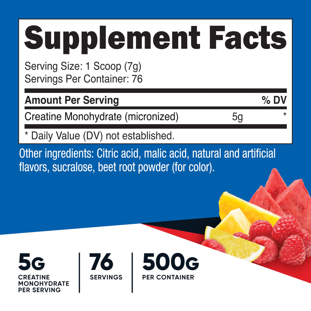 Old World Hub Nutricost Creatine Monohydrate Micronized Powder in a 17.9 oz container, showing the powder inside and label details