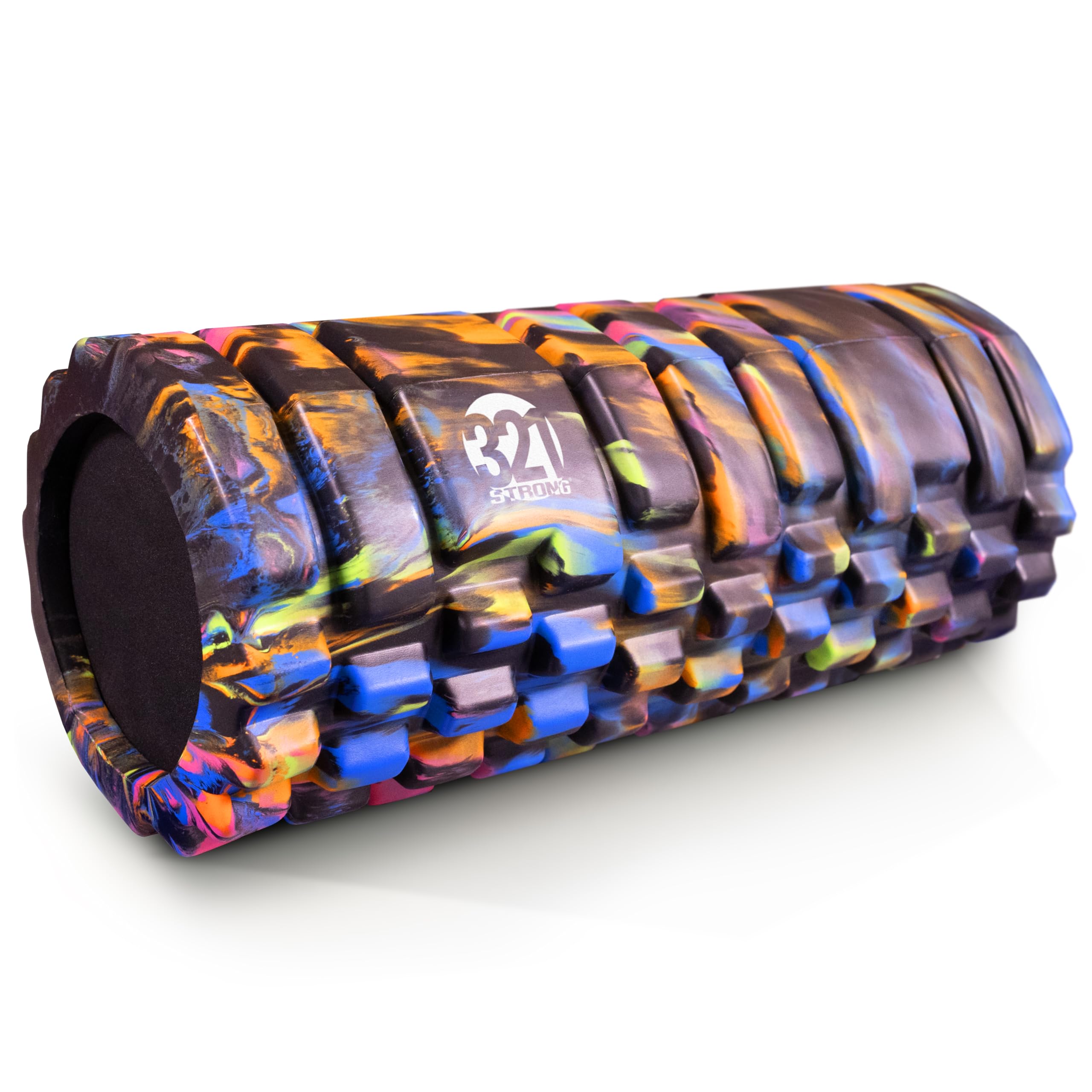Old World Hub 321 Strong Foam Roller for deep tissue muscle massage and trigger point release, shown in gray with textured surface.