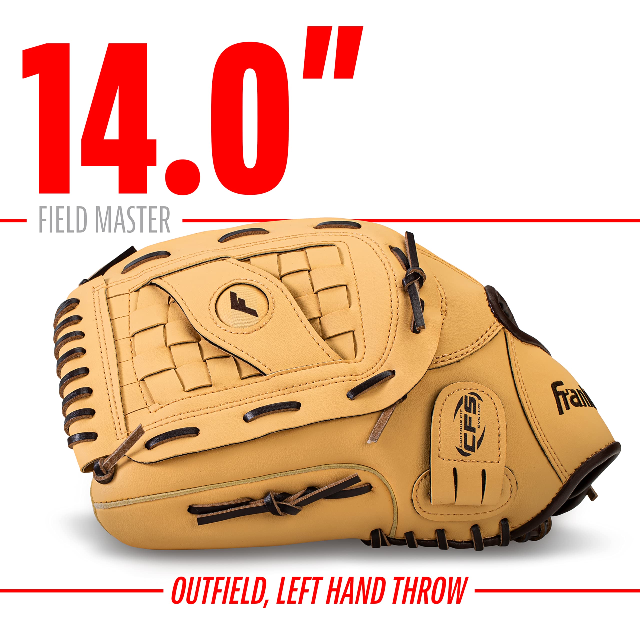 Old World Hub Franklin Sports Field Master baseball and softball glove for adults and youth, right-hand throw, in natural leather.