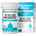 Physician's CHOICE Probiotics 60 Billion CFU bottle with 30 capsules, showcasing supplement label for immune and gut health.