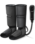 Old World Hub Nekteck leg compression massager with foot and calf wraps, hand-held controller, adjustable modes for circulation and relaxation.