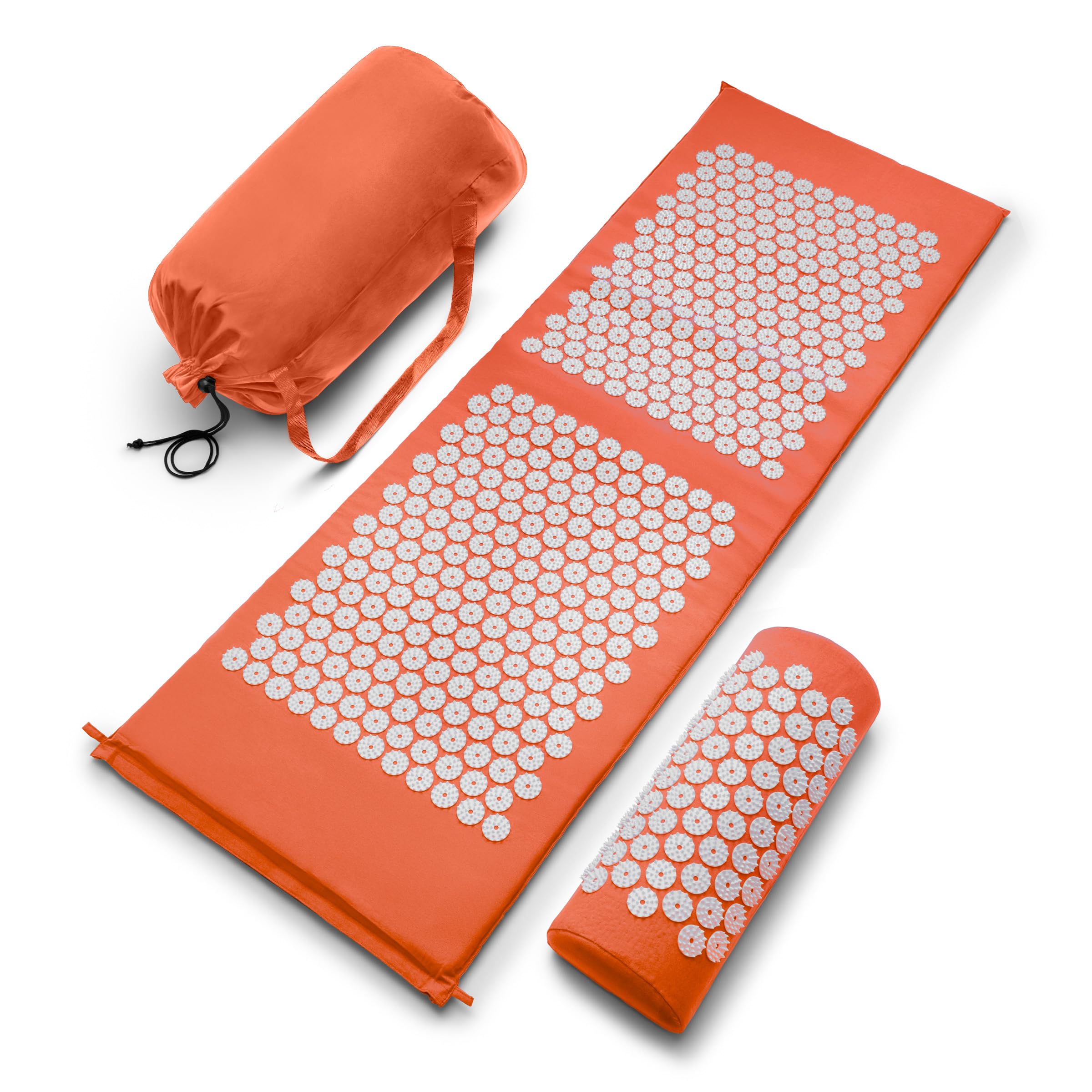 Green Sivan acupressure mat and pillow set by Old World Hub for back, neck, and sciatic pain relief with textured surface.