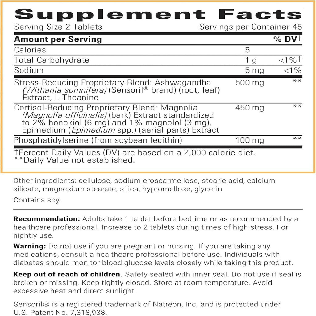 Old World Hub Integrative Therapeutics Cortisol Manager bottle with 30 tablets, supporting stress relief and relaxation.