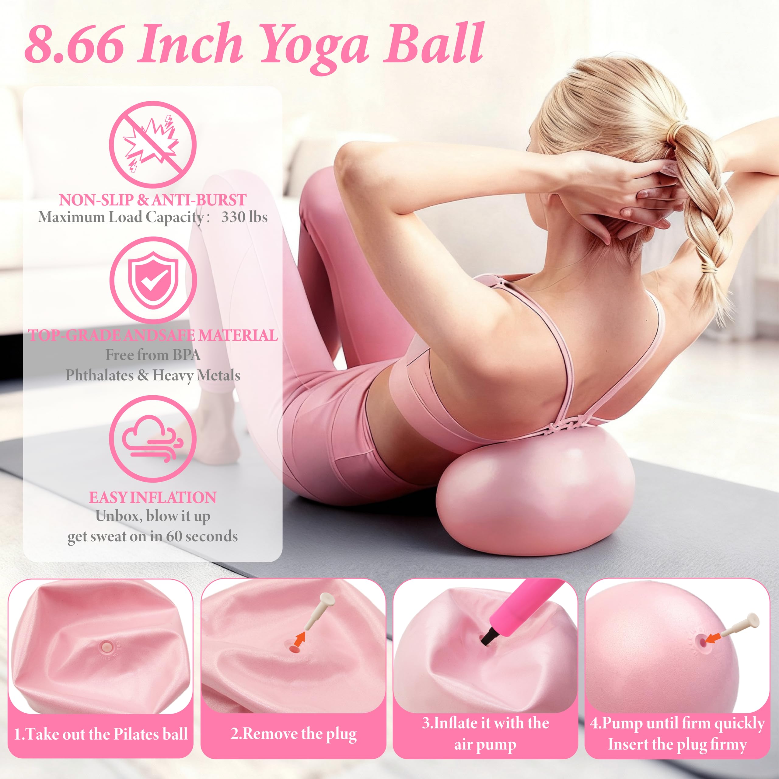 Old World Hub Pilates kit with exercise ring and ball for home workouts, ideal for women's Pilates routines and travel fitness.