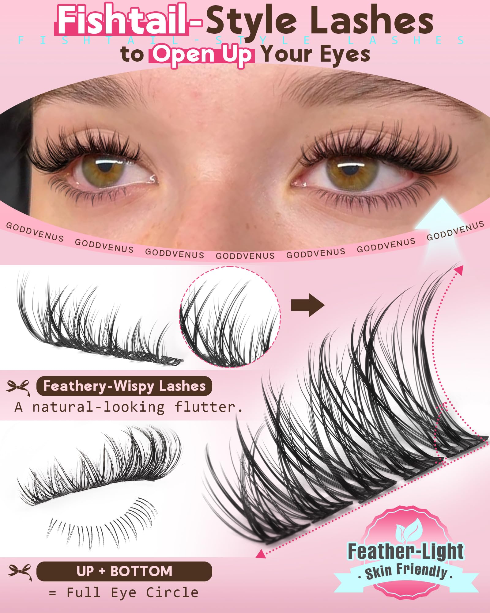 Old World Hub wispy eyelash clusters kit with 300 C curl natural DIY lash extensions in 10-16mm for professional-looking lash enhancement.