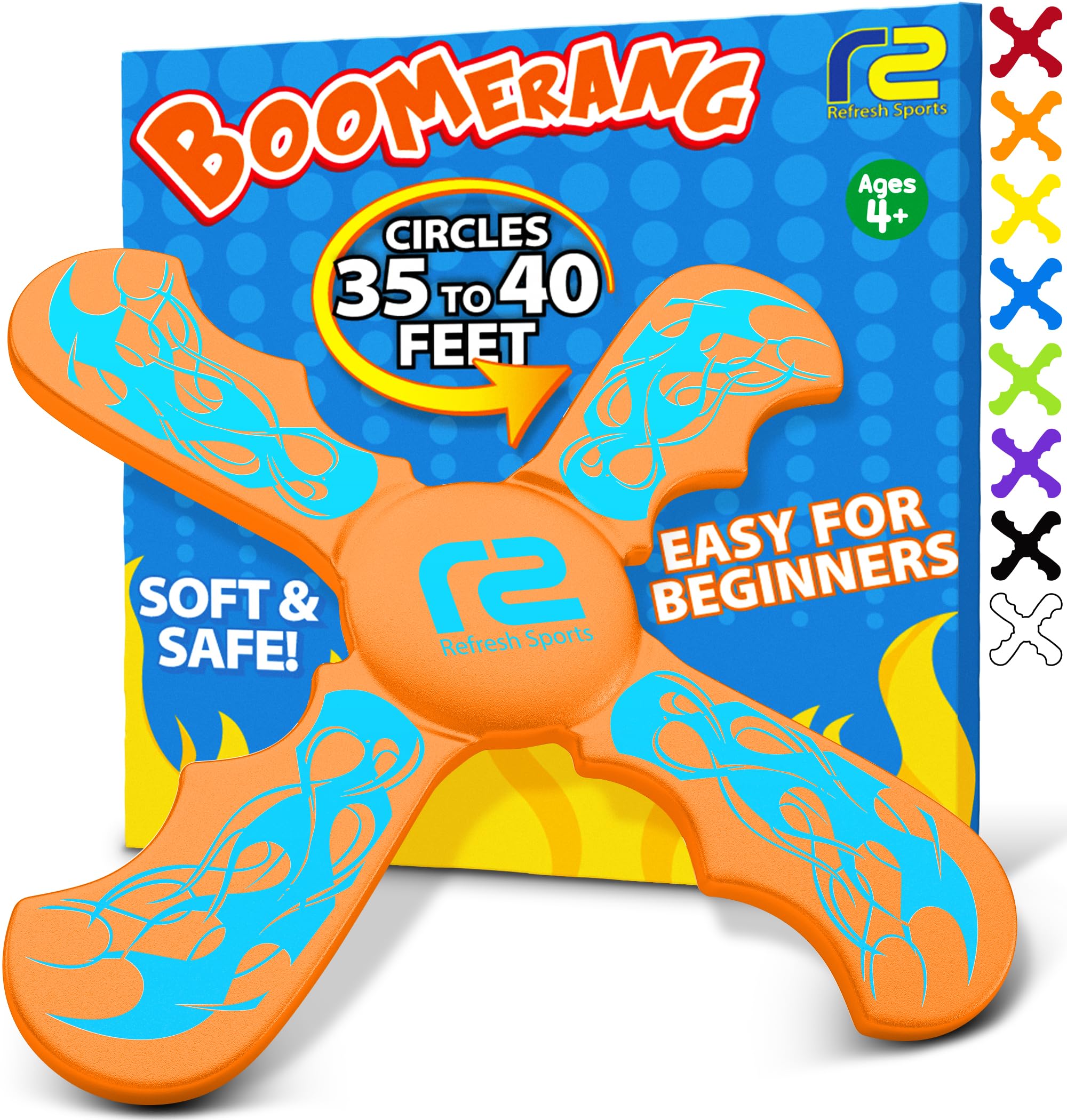 Old World Hub fun boomerang for kids, soft and easy to use outdoor toy perfect for Easter basket gifts for boys and girls ages 6-12.