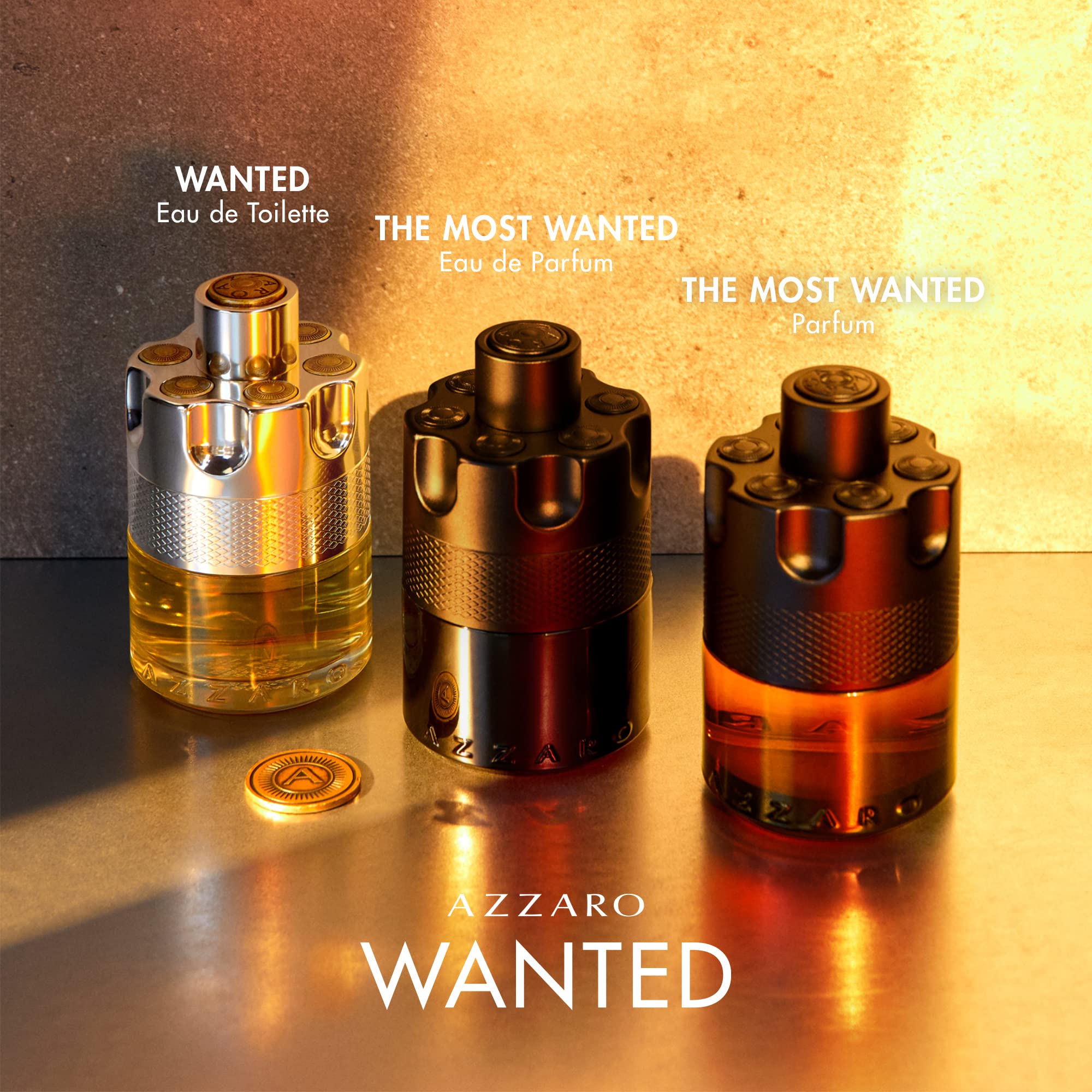 Azzaro The Most Wanted Parfum for men, spicy and seductive cologne bottle with luxurious packaging, ideal for date night.