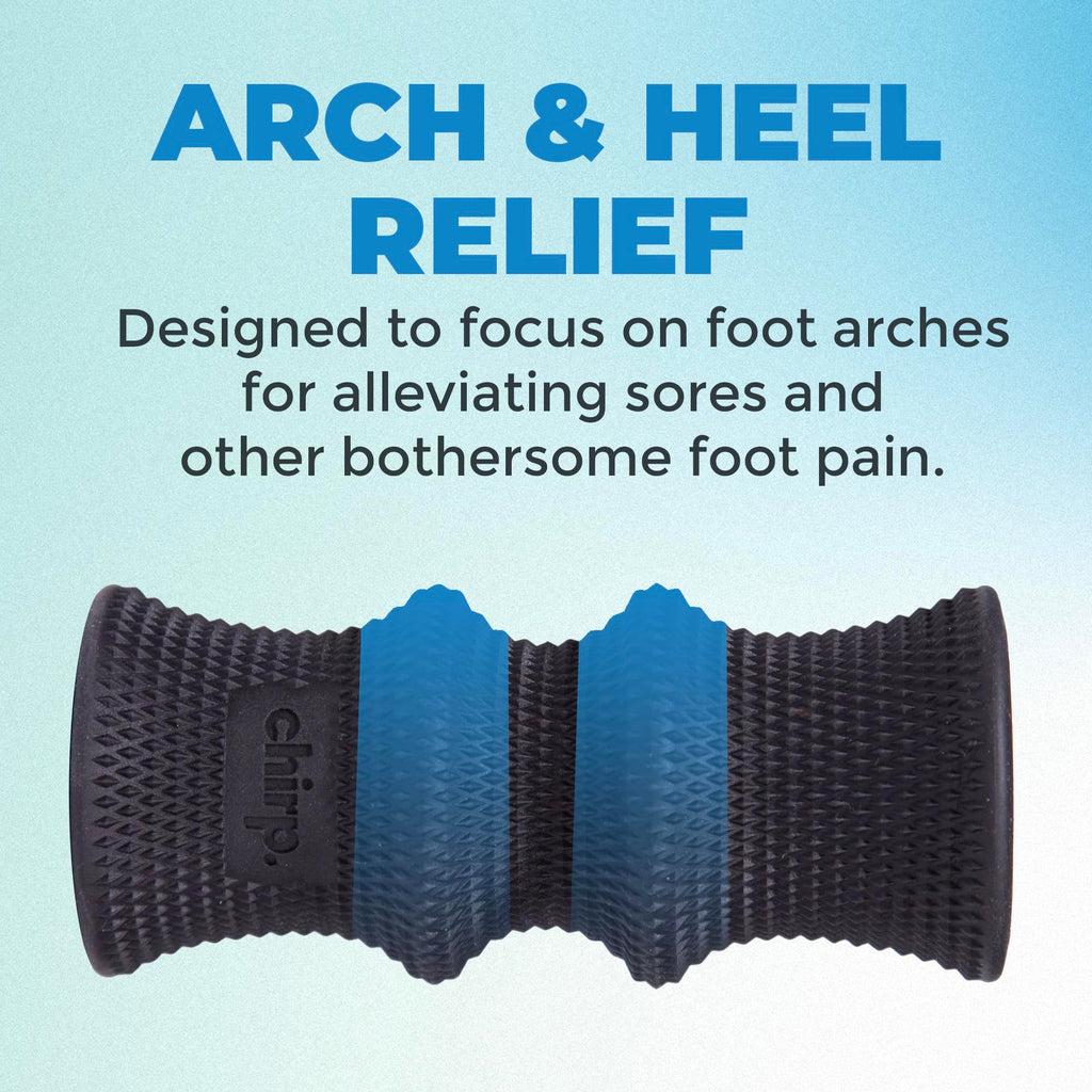 Mint green Chirp Wheel foam roller by Old World Hub for back and neck pain relief, muscle massage, and stretching exercises.