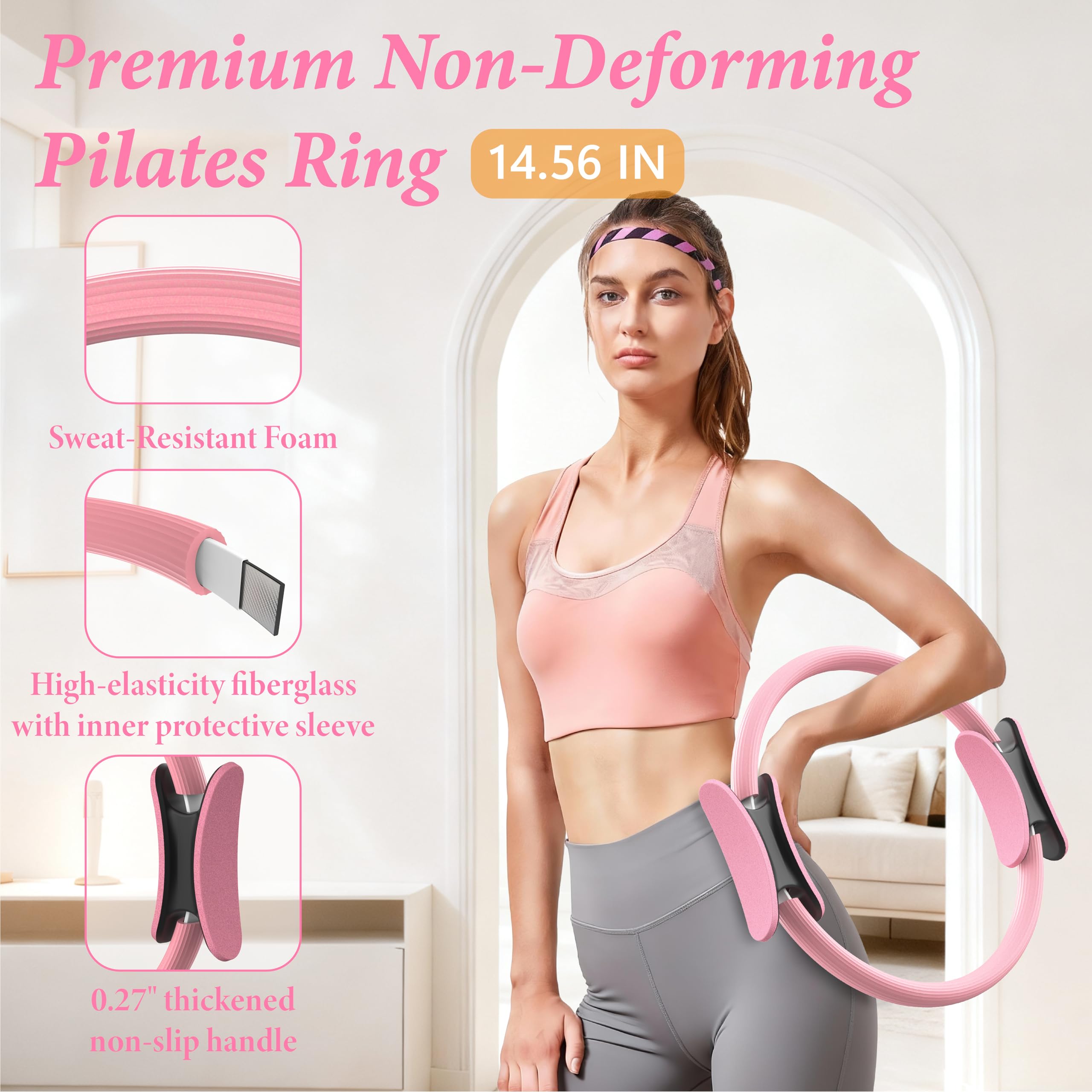 Old World Hub Pilates kit with exercise ring and ball, ideal for home workouts, gym, or travel Pilates routines for women.