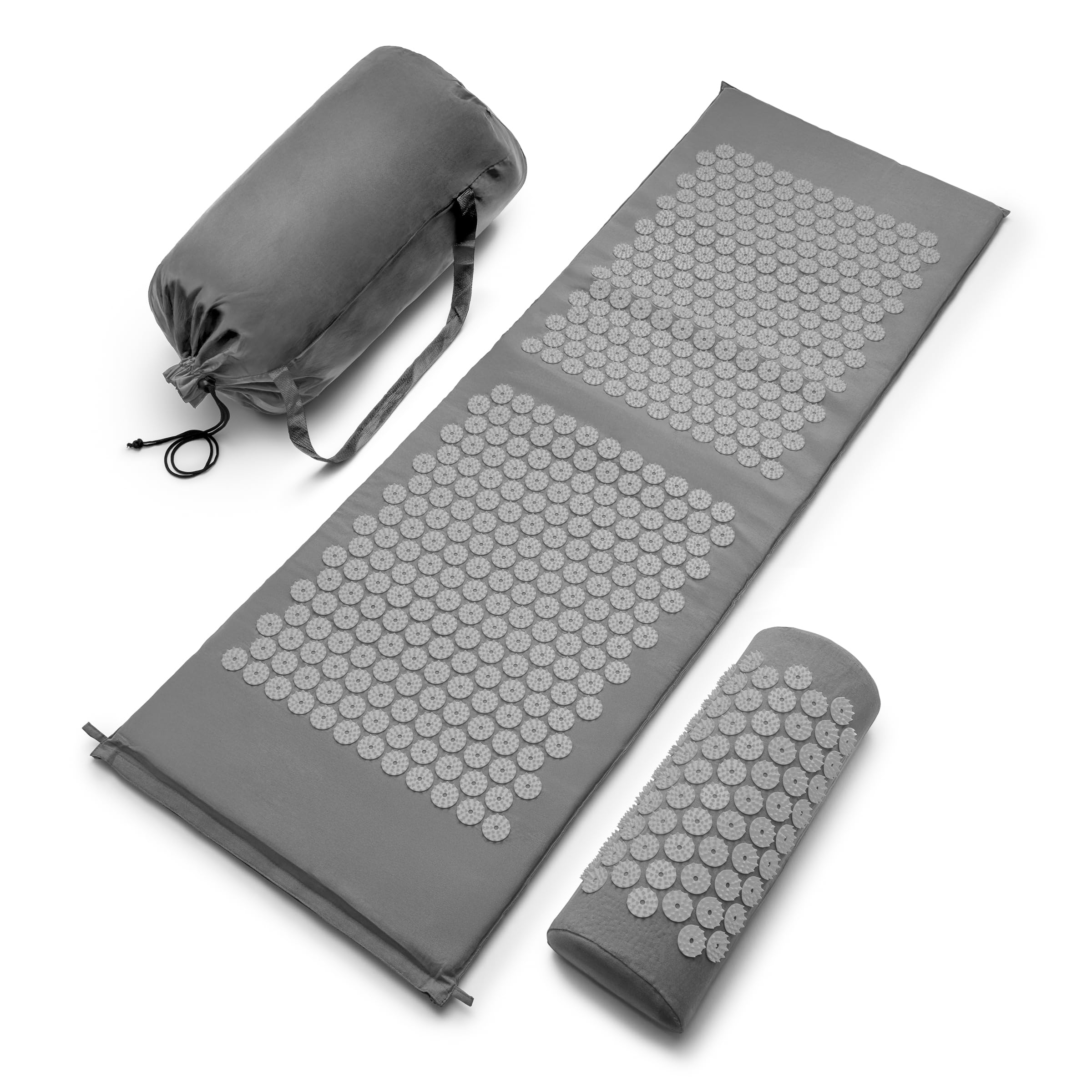 Green Sivan acupressure mat and pillow set by Old World Hub for back, neck, and sciatic pain relief, promotes stress reduction.