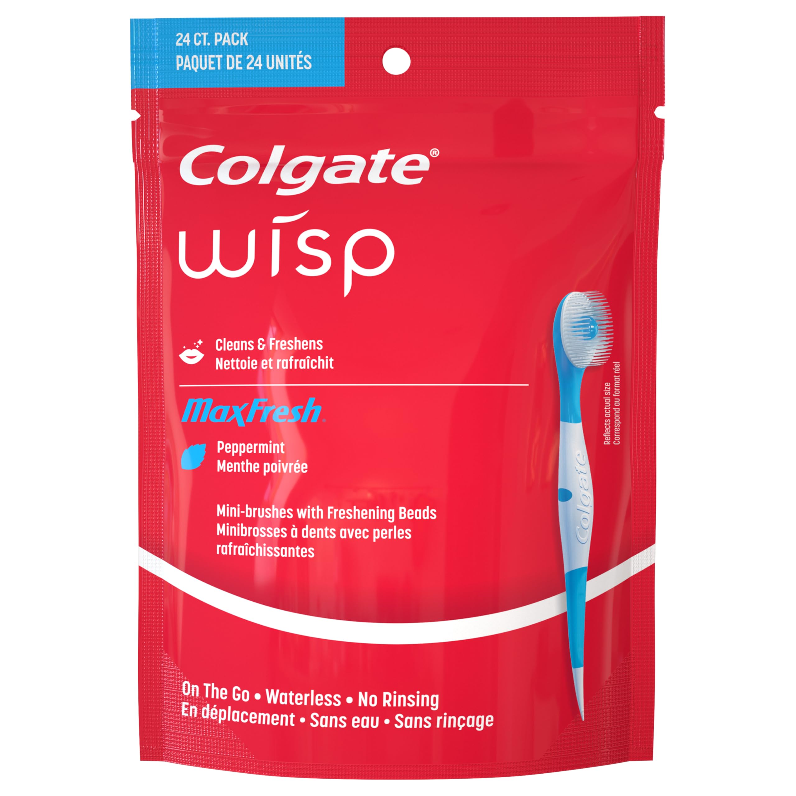 Old World Hub Colgate Max Fresh Wisp peppermint disposable travel toothbrushes, 24-pack, compact and convenient for on-the-go oral care