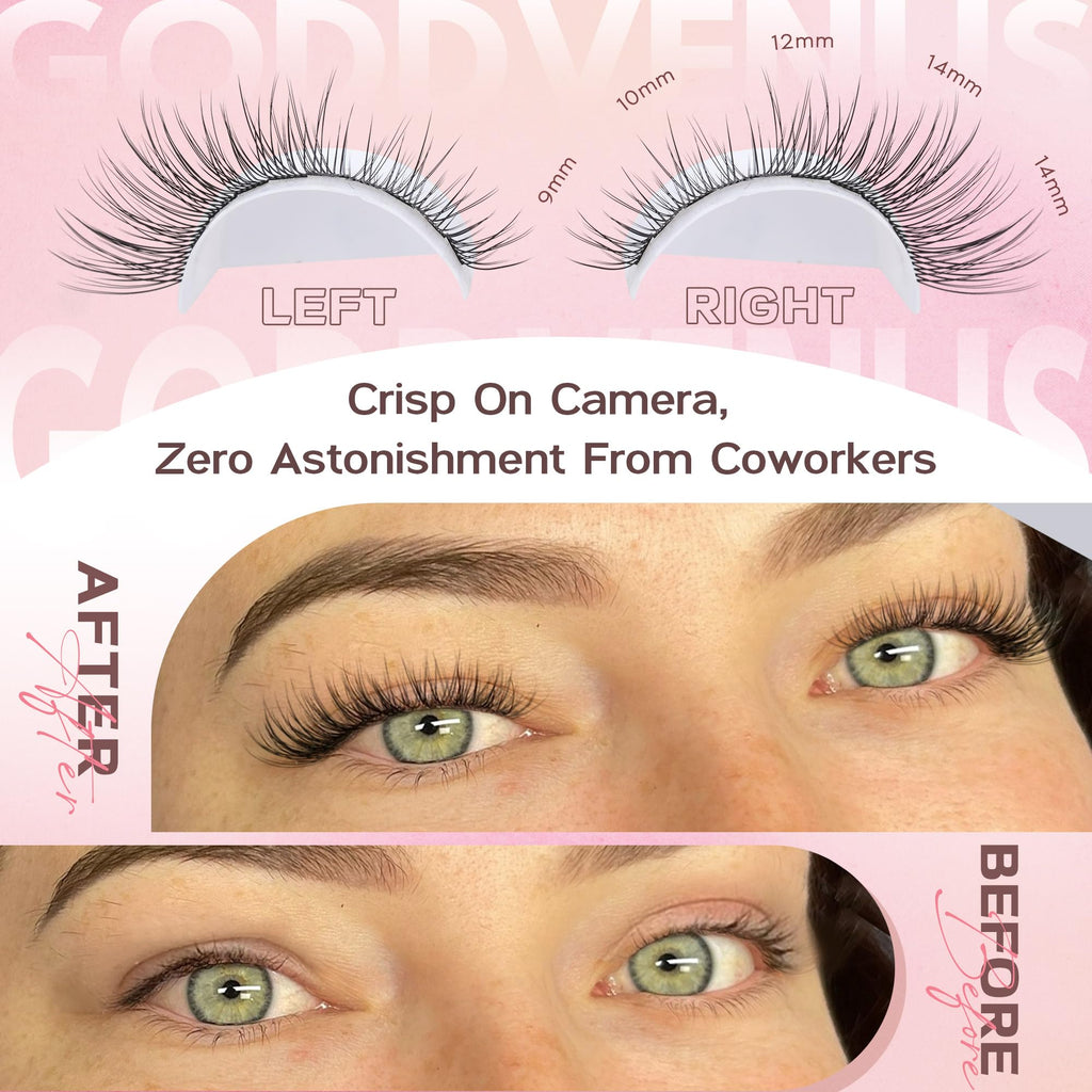 Old World Hub wispy eyelash clusters kit with 300 C curl natural lash extensions in 10-16mm, DIY eyelash extension set, no tweezers included.