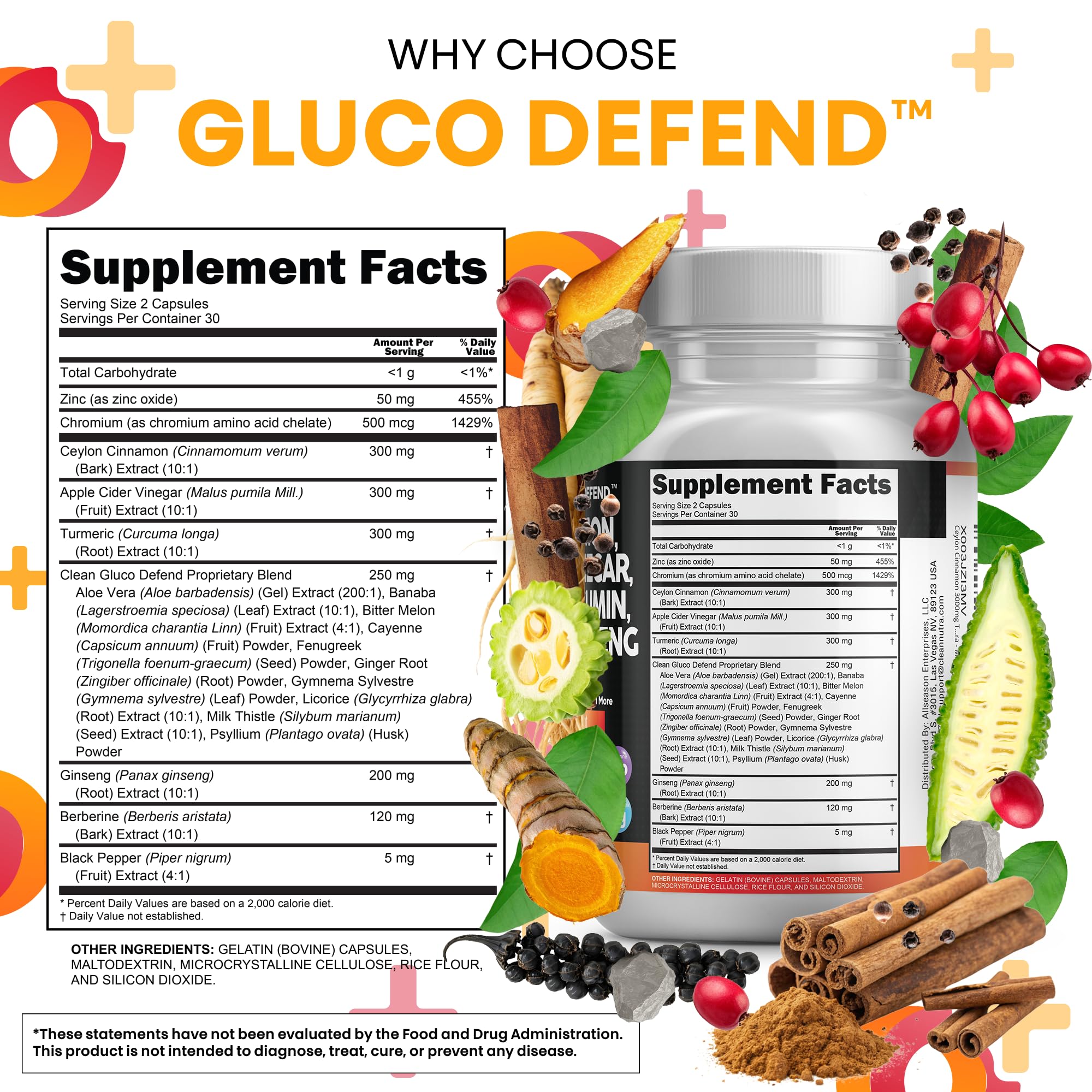 Old World Hub Ceylon Cinnamon capsules with berberine, turmeric, ginseng, apple cider vinegar, milk thistle, and fenugreek supplement pills