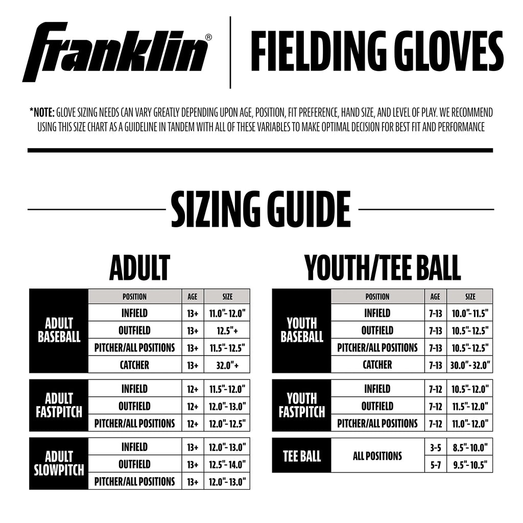 Old World Hub Franklin Sports Field Master baseball and softball glove for adults and youth, right hand throw, durable leather design