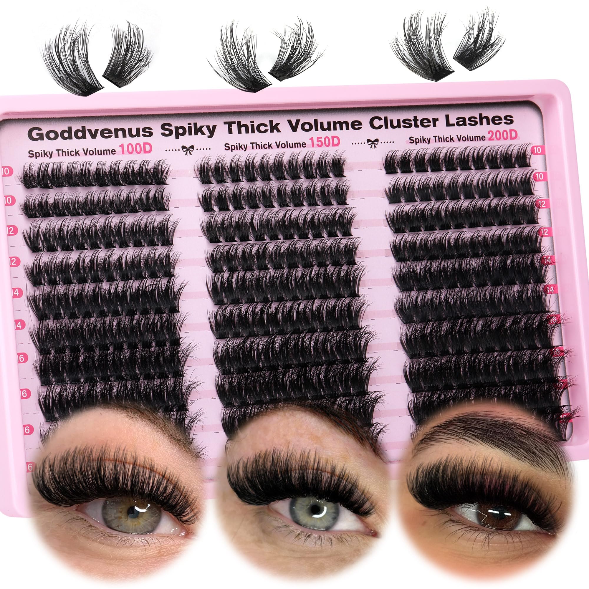 Old World Hub lash clusters kit with 300 natural C curl eyelash extension clusters, 10-16mm, for DIY wispy lash looks