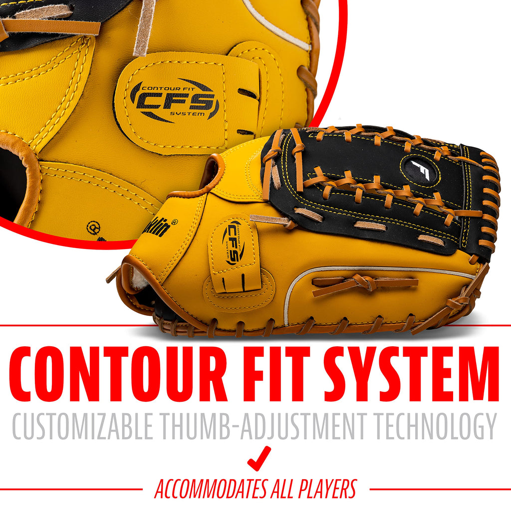 Old World Hub Franklin Sports Field Master baseball and softball glove for adults and youth, right-handed throw, versatile sport mitt