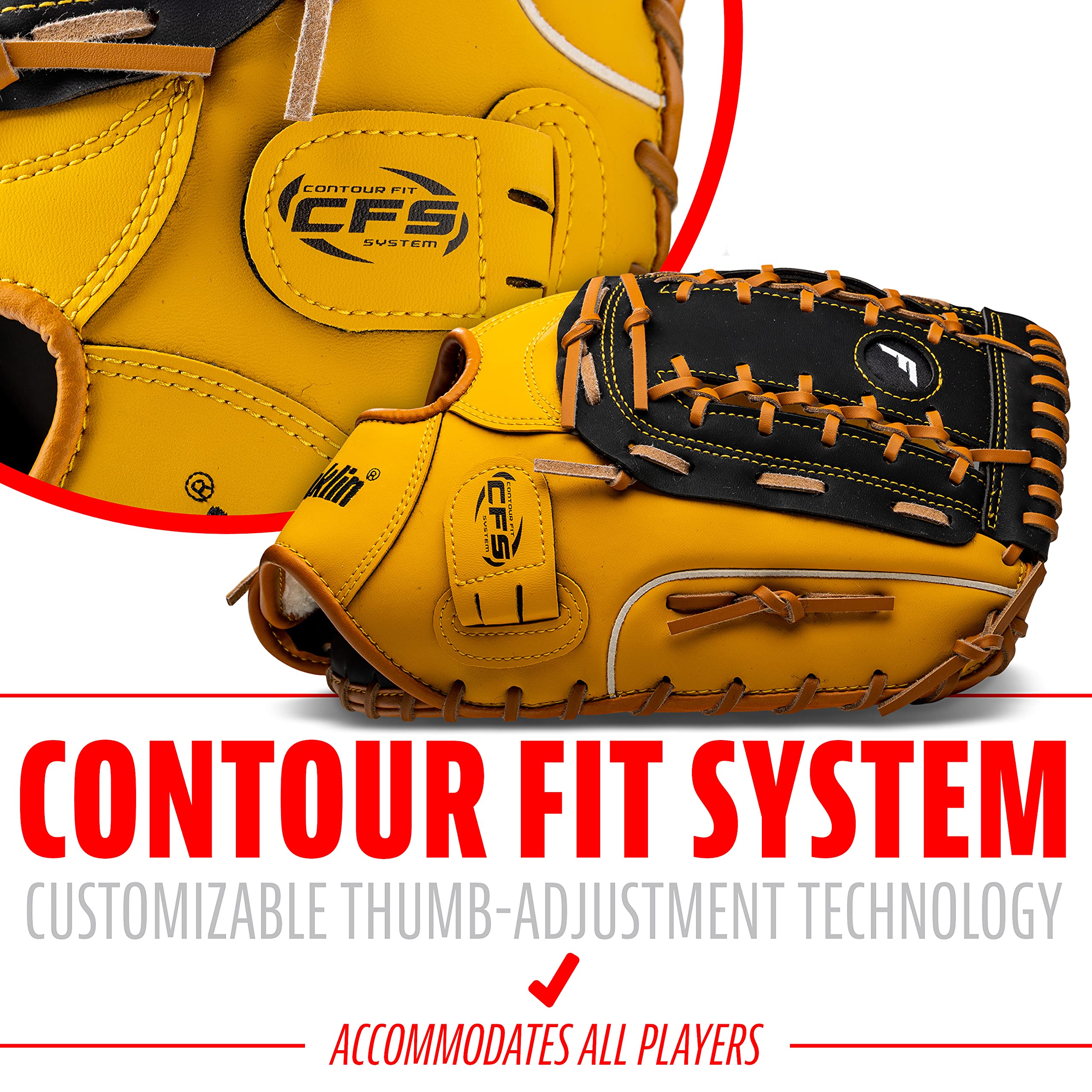 Old World Hub Franklin Sports Field Master baseball and softball glove for adults and youth, right-handed throw, versatile sport mitt
