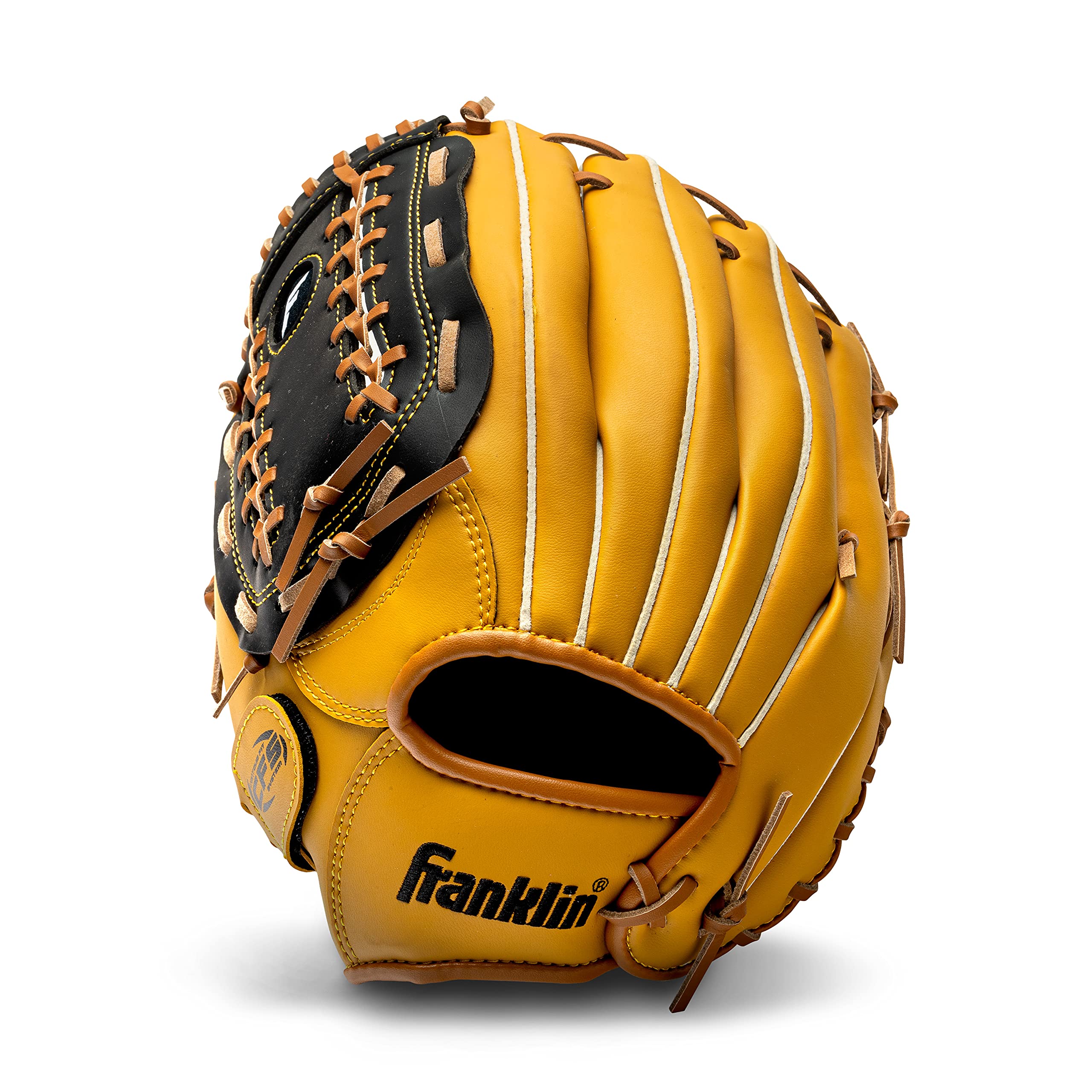 Old World Hub Franklin Sports Field Master baseball and softball glove for men and women, right hand throw, durable leather mitt.