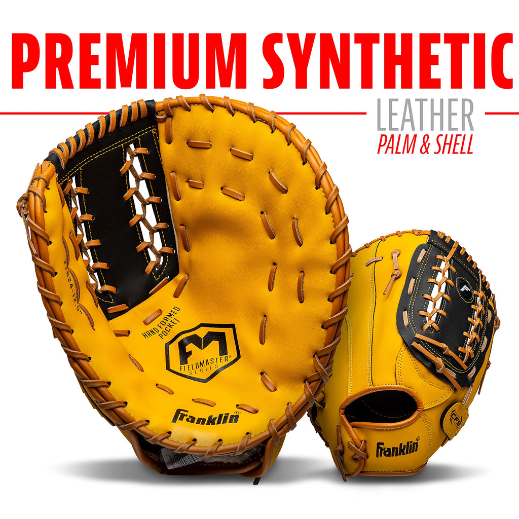 Old World Hub Franklin Sports Field Master baseball and softball glove for men and women, right-hand throw, durable leather mitt