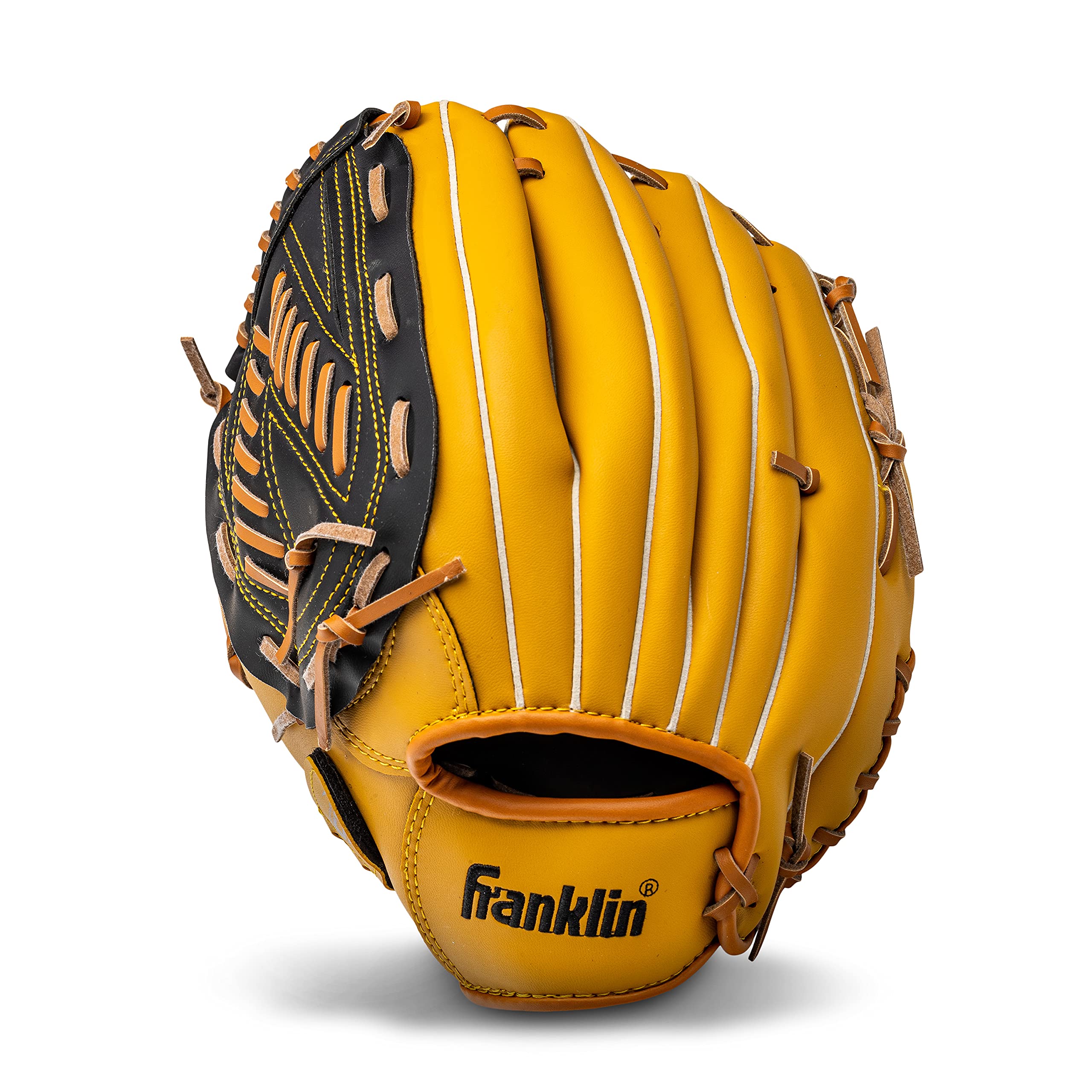 Franklin Sports Field Master baseball and softball glove for men and women, right hand throw, designed for adult and youth players.