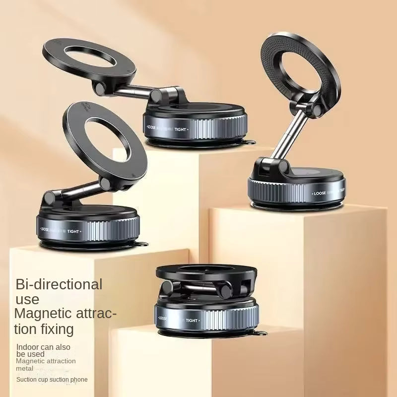 New foldable vacuum adsorption magnetic car phone holder 2025 suction cup dedicated navigation phone holder - Old World Hub