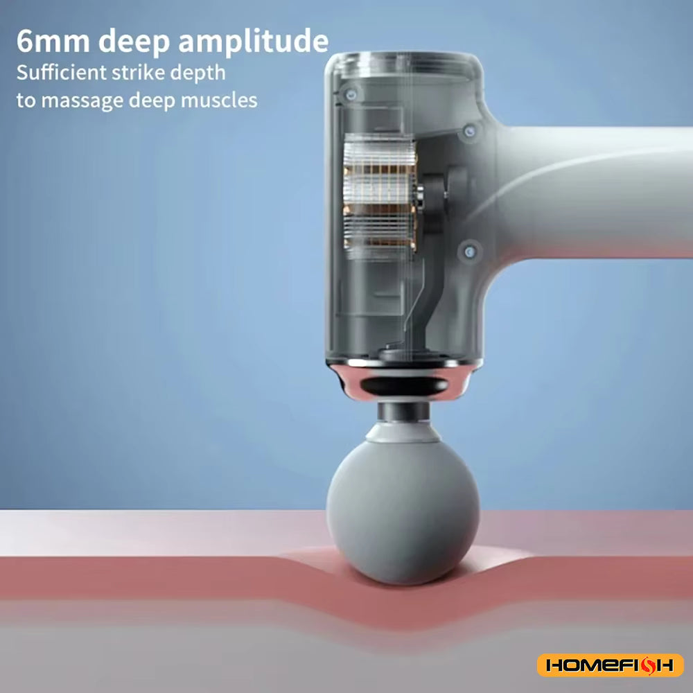 HOMEFISH Portable Electric Massage Gun with 4 Interchangeable Heads & LED Light for Full Body Relaxation Electric Massage Gun - Old World Hub