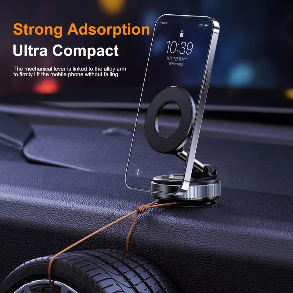 New foldable vacuum adsorption magnetic car phone holder 2025 suction cup dedicated navigation phone holder - Old World Hub