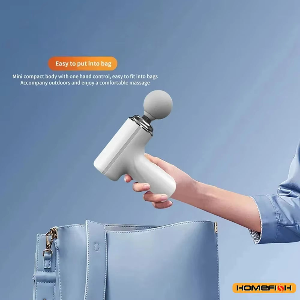 HOMEFISH Portable Electric Massage Gun with 4 Interchangeable Heads & LED Light for Full Body Relaxation Electric Massage Gun - Old World Hub