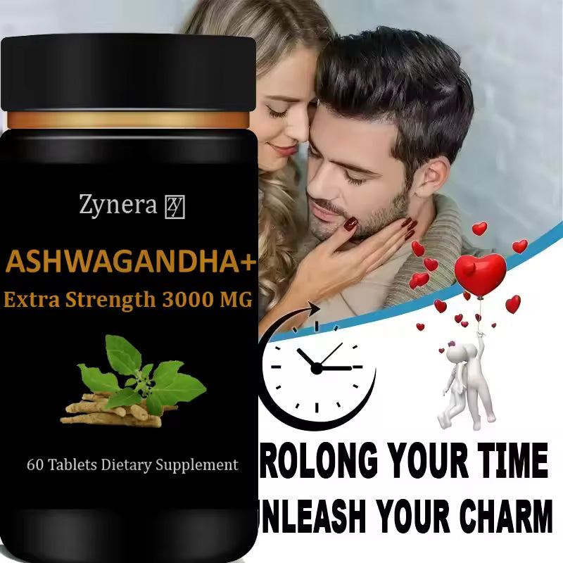 Ashwagandha 3000mg Extract 60 Tablets,Male Stamina, Energy, Strength & Performance, Fast Acting Enlargement Support Men Healthy - Old World Hub