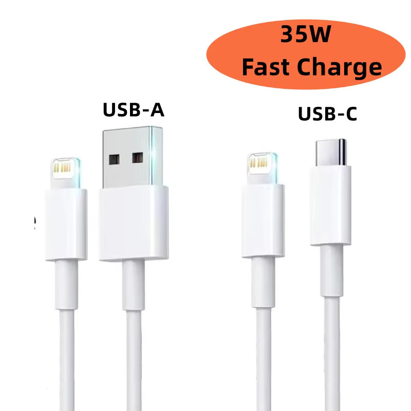 0.2m 1m 1.5m 2m 3m 35W Quick Charge Cable For Apple iPhone 14 13 Pro Max 11 12 mini X XR XS Max 7 8 Plus Type C Fast USB-C Line - Old World Hub